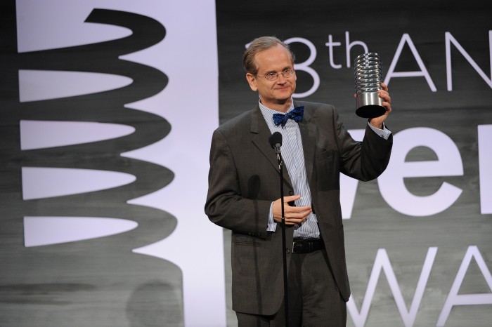 Lessig Accepts his Webby Award