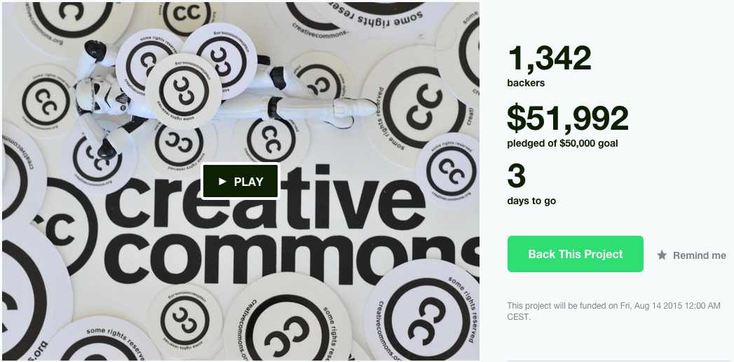 Screenshot Creative Commons Kickstarter